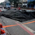 Rua da Consolação está interdidata após explosão à noite. Imagem: Paulo Pinto/Agência Brasil