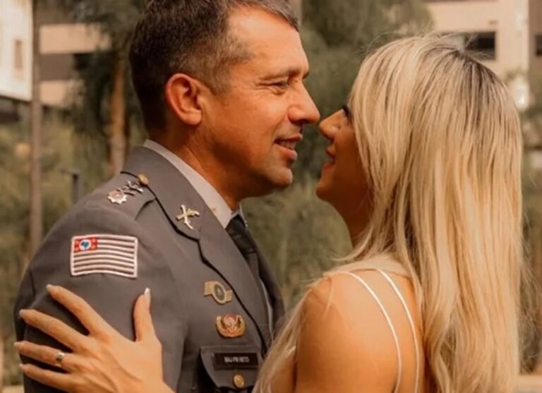 PM Gisele Santana: marido ‘culpa’ filha de 7 anos por marca no pescoço. Imagem: Redes sociais.