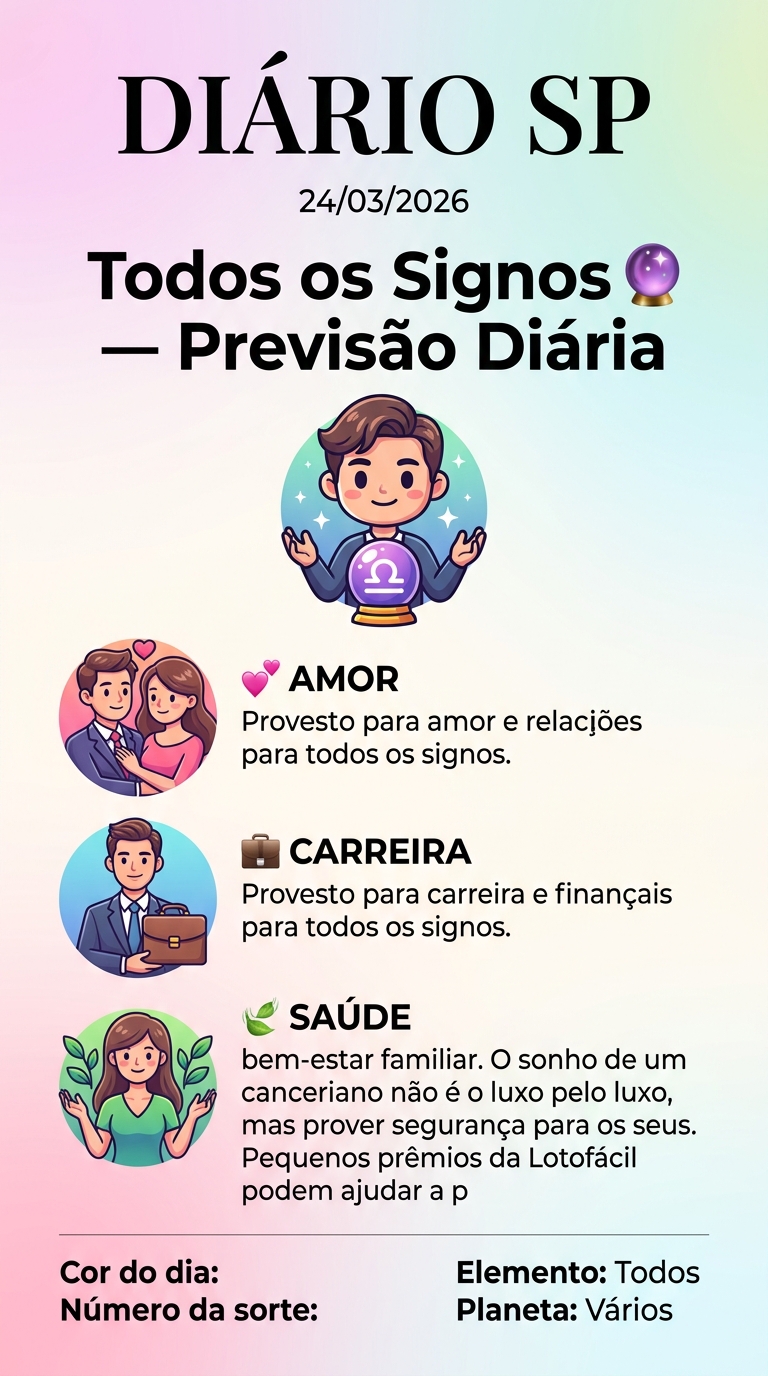 ▷ Horóscopo do Dia: 3 motivos astrais para escolher Lotofácil e não Mega-Sena 2 Infográfico do horóscopo — Todos os signos