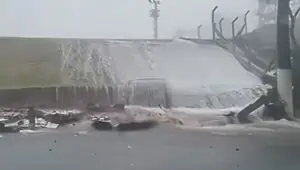 Muro de Congonhas desaba, mas aeroporto segue funcionando. Imagem: Reprodução
